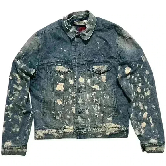 Off-White 2013 Virgil Abloh Paint Denim Jean Jacket - Picture 2 of 15